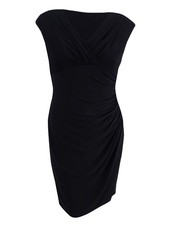 Lauren by Ralph Lauren Women's Ruched Sheath Dress (0, Black) 190232608140