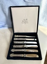 The Bombay Company Set Of 6 Godinger Cheese Canape Spreader Knives 1990s
