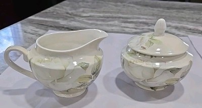 Stechcol Gracie China by Coastline Imports Creamer & Sugar Iceberg White Rose