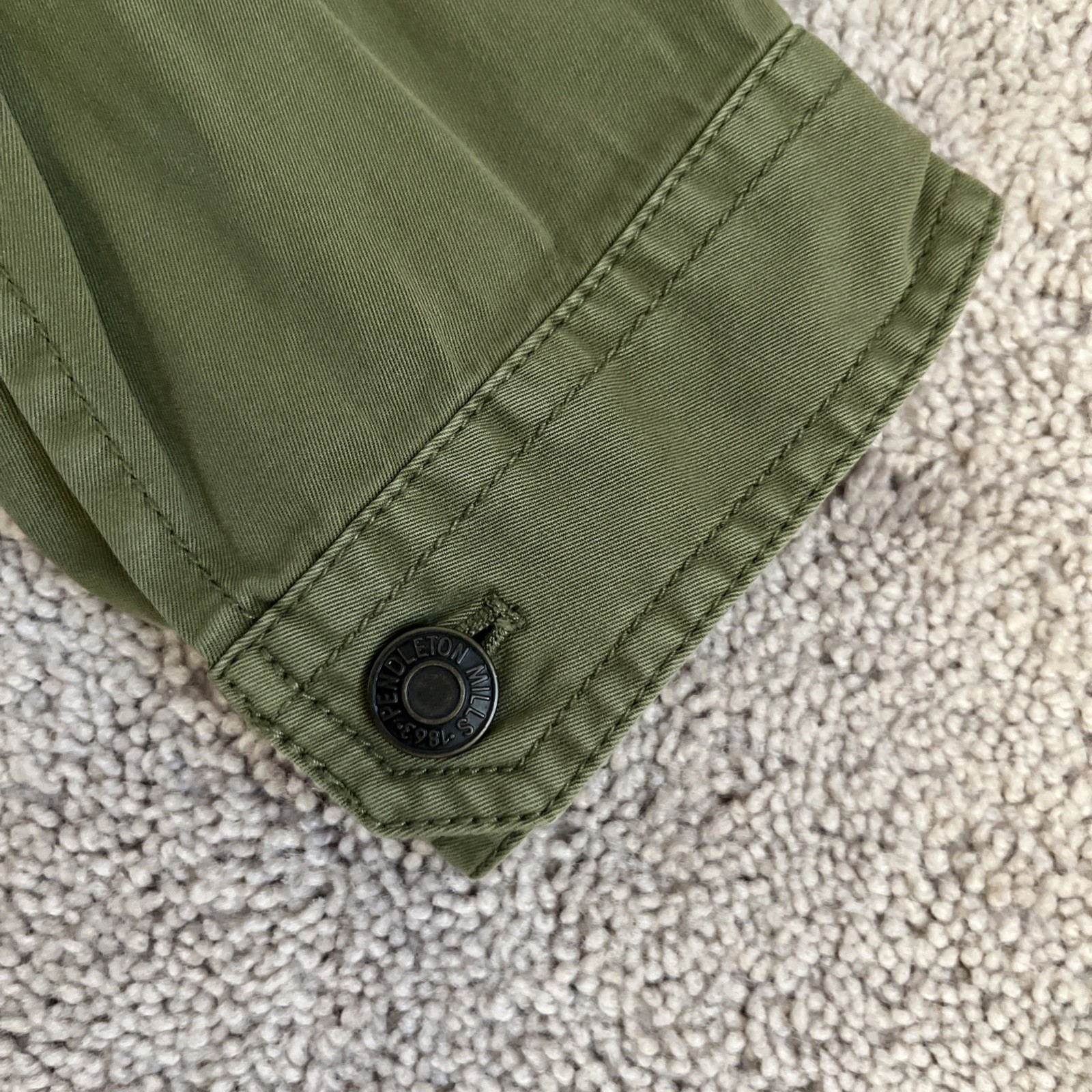 Pendleton Olive Green Cotton Chore Jacket Utility… - image 8