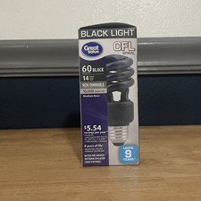 CFL Fluorescent Spiral Black Light Bulb 120V 14W Equivalent to a 60
