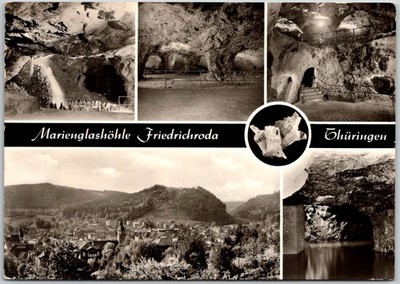 Marienglashohle Cave and Friedrichroda Town View Thuringen Antique Postcard