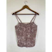 Boho Chic Penti Womens XS Mauve Snakeskin Print Adjustable Strap V-Neck Camisole