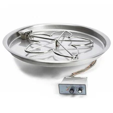 HPC Fire Flame Sense Gas Fire Pit Kit, 37in. Pan 30in. Penta Torp Burner, NG