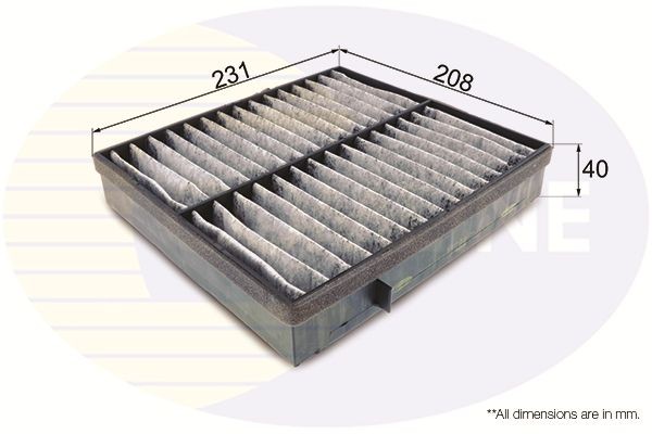 Cabin Pollen Air Filter 231 mm Length Fits Mercedes-Benz M-Class COMLINE EKF347A
