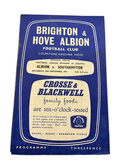 BRIGHTON & HOVE ALBION V SOUTHAMPTON DIVISION THREE (SOUTH) 24/9/1955