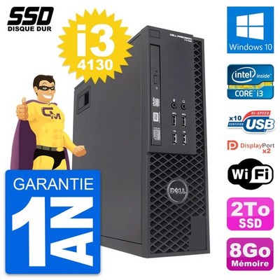 PC Dell Precision T1700 SFF Intel Core I3-4130 RAM 8GB SSD 2TB Windows 10 Wifi