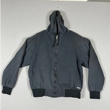 Walls Workwear Jacket Mens M Black Hooded Full Zip Utility Coat