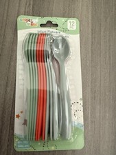 angel of mine 12 Piece Infant Spoon Set BPA-Free Plastic Green Red Gray