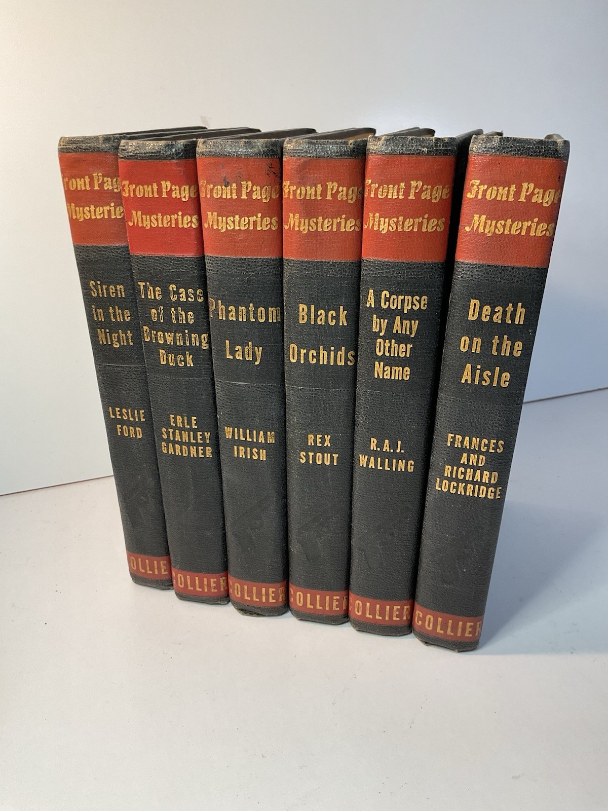 FRONT PAGE MYSTERIES lot of 6 hardcover books all 6th Series 1942 Collier
