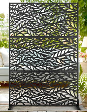 183x120cm Metal Garden Privacy Screen Freestanding Outdoor Fence Room Divider