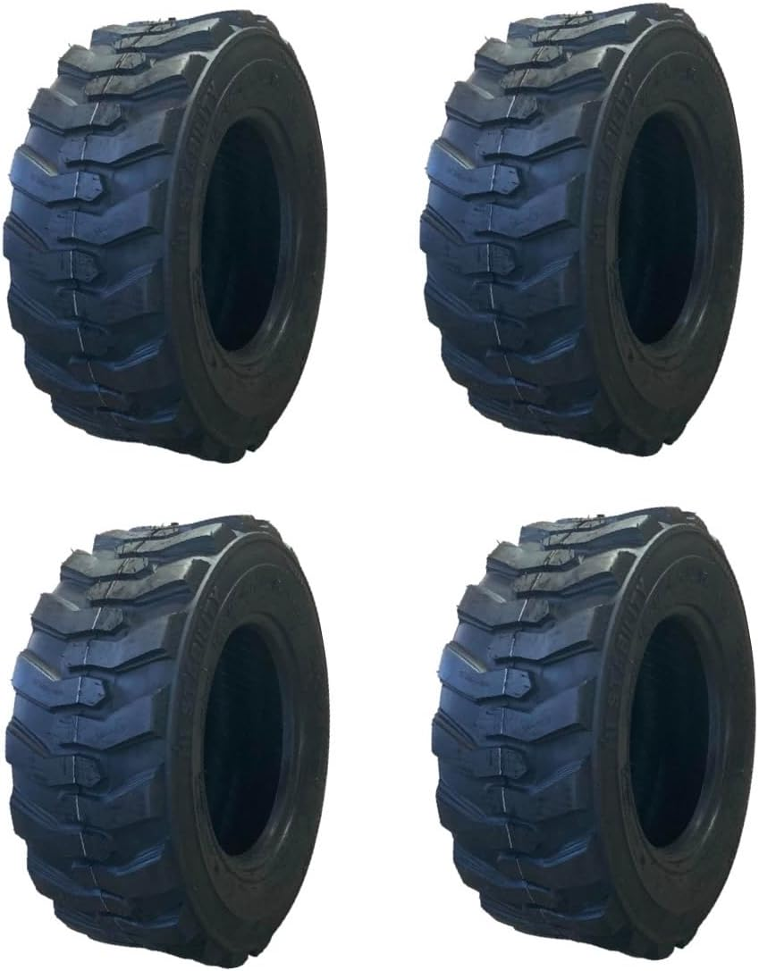 Full Set 4 10-16.5 SKS Skid Steer Loader Tires 10x16.5 Industrial Grade HD 10PR