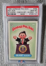 1985 GARBAGE PAIL KIDS RAY GUN #46b STICKERS CHECKLIST GLOSSY PSA 10 GEM MT 