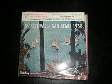 8 e FESTIVAL SAN REMO 1958 EP DOMENICO MODUGNO NATALINO OTTO LICIA MOROSINI