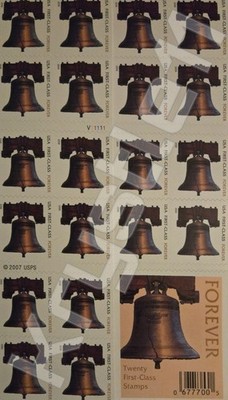 2008 Sheet Of 20 USPS First Class Stamps - Liberty Bell   (Free Track & Ship!)