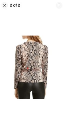 LINI Alexandra Snake Print Wrap Top Nude Multi XS NWT
