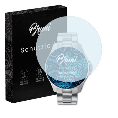 Bruni 2x Folie für Withings ScanWatch Nova 42 mm Schutzfolie Displayschutzfolie