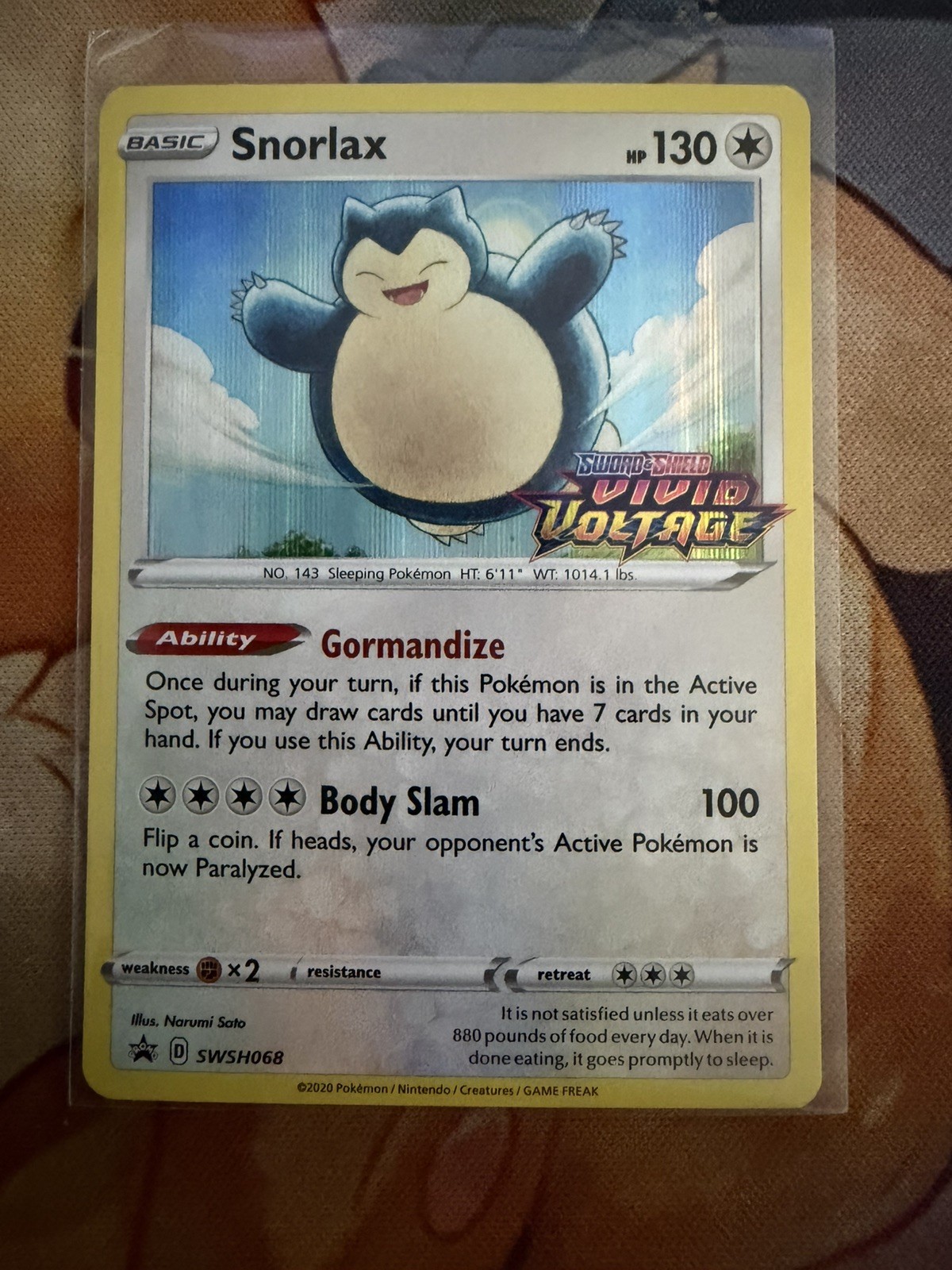 Snorlax - (Prerelease) SWSH068 SWSH: Sword & Shield Promo Cards Holo
