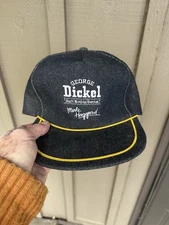 NOS VINTAGE GEORGE DICKEL/MERLE HAGGARD DENIM BLUE JEAN HAT USA
