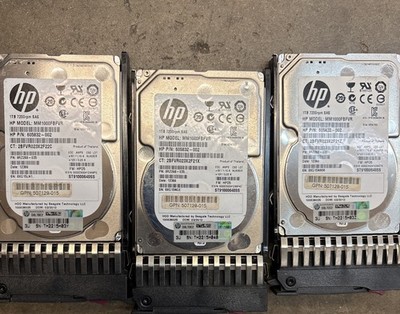 3x HP MM1000FBFVR | 4x 1TB @ 7.2K | 2.5'' HDD with Caddy | SAS 6Gb/s | 64MB Cache