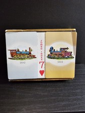 Vintage Congress Playing Cards Cell-U-Tone Finish Double Set Trains 1882 1885