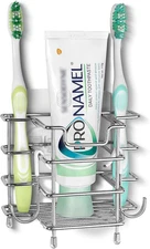 Wall Mount Toothbrush Holder for Shower, Stainless Steel Toothpaste Stand, Self 