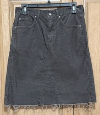 GAP 1969 Corduroy Mini Skirt Women s Size 26 Gray Raw Fray Hem Boho Y2K Preppy