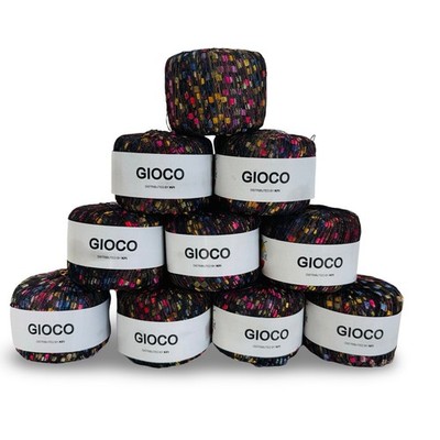 Filpucci GIOCO Italian Ladder Ribbon Yarn Black Multi 50g Lot of 10 Skeins
