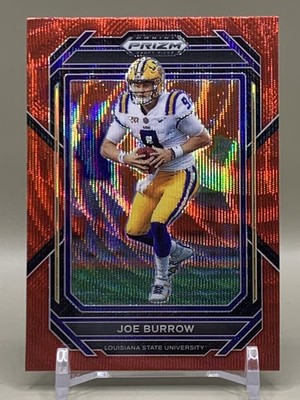 2023 Panini Prizm Draft Picks Joe Burrow Ruby Wave - LSU Tigers