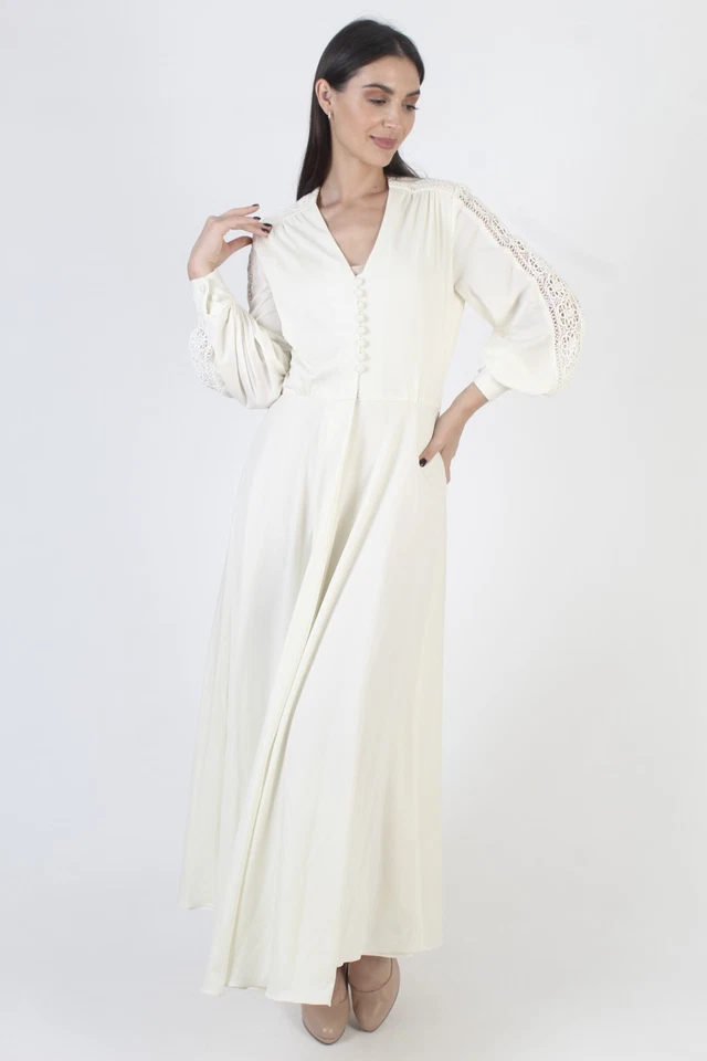 Vestido De Colección Años 70 Diosa Griega Liso Corchet Slv Disco Griego Romano Vestido M Foto 4 de 4