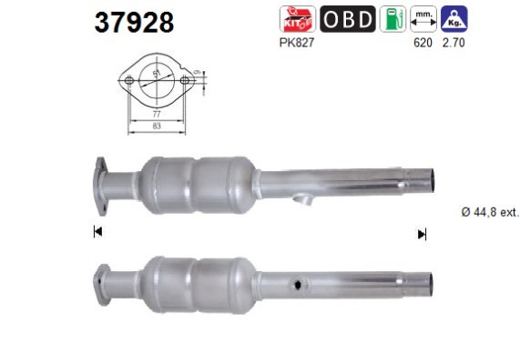 AS 37928 Katalysator FüR Altea Leon Toledo III Octavia I II Caddy Golf V 1.4-image