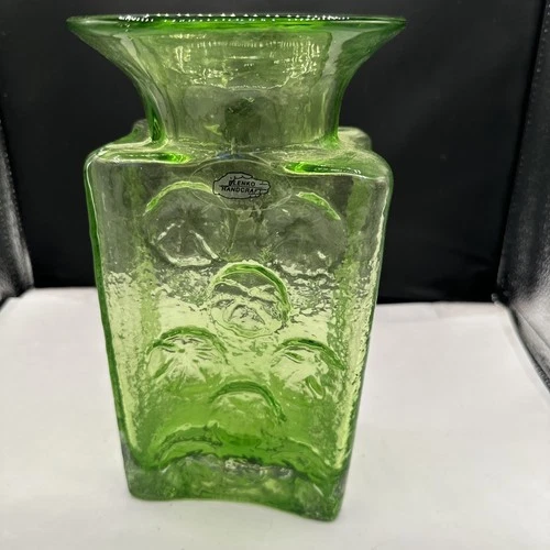blenko glass vase green