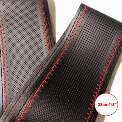 Car Accessories Car Steering Wheel Cover Genuine Leather Anti-slip Dia 15''/38cm