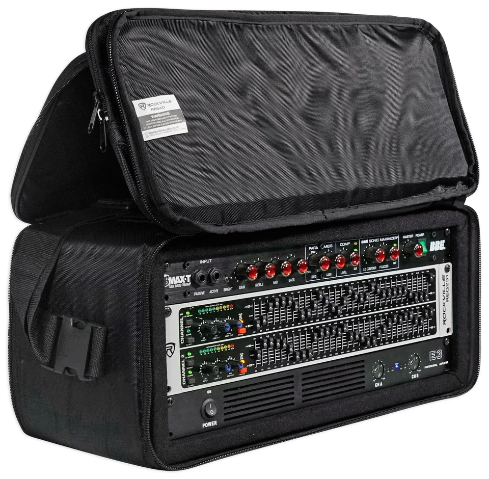 Rockville RRB40 4U Rack Bag Double-Sided Case with 12" Depth + Shoulder Strap - Image 2 of 4