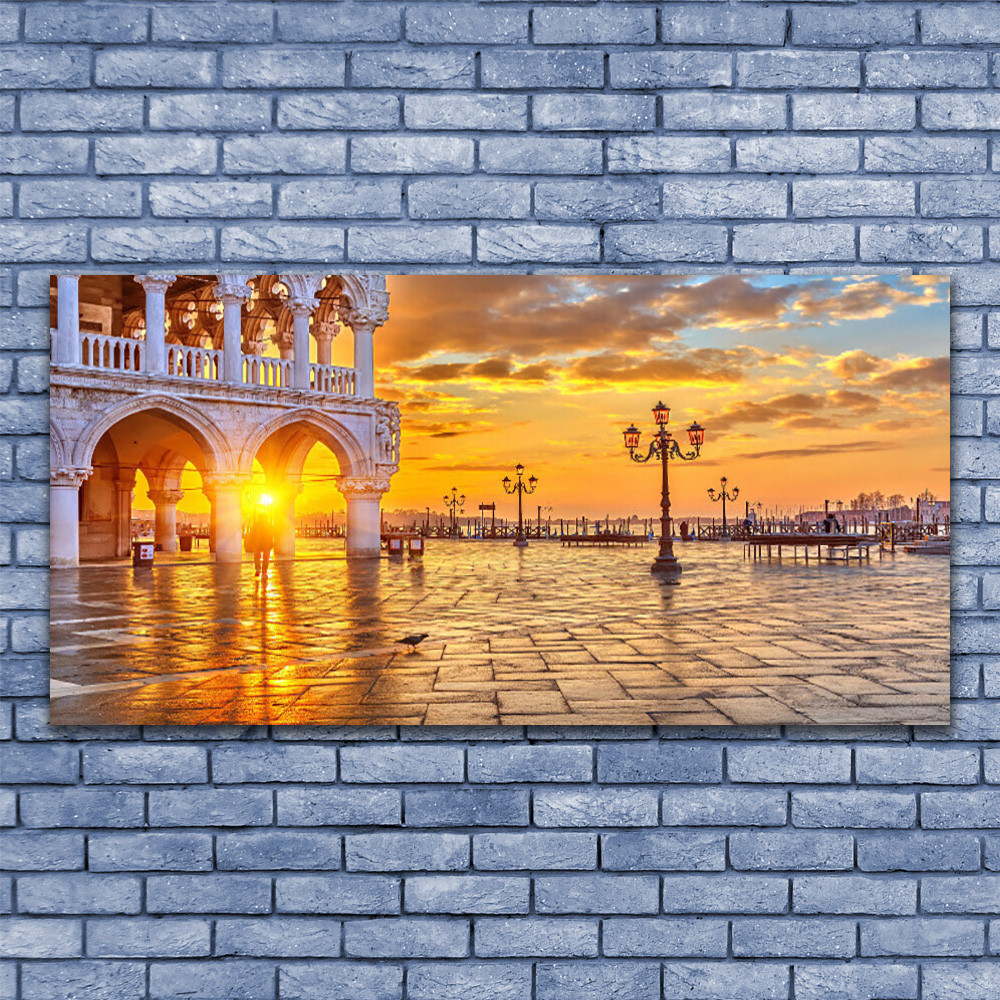 Tableau acrylique 140x70 architecture lumineuse pour illuminer un grand mur vide