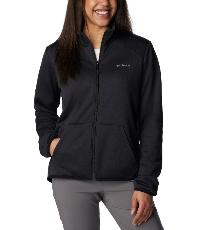 Columbia Women Col Hike Tech Fleece Full Zip Jacket Black Size XS
