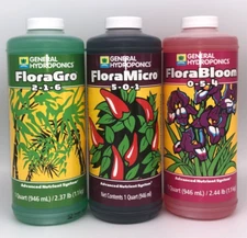 General Hydroponics FloraSeries- FloraGro, FloraMicro, FloraBloom Bundle -Quart