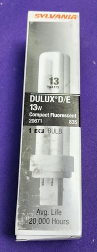 Sylvania 20671 13W CF13DD/E/835 4 Pin G24q-1 Base 3500 Kelvin CFL - Lot of 25 - Picture 4 of 6