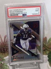 Micah Parsons ROOKIE CARD RC  2021 DONRUSS  Elite Aspirations Die-cut 4/24 PSA 9