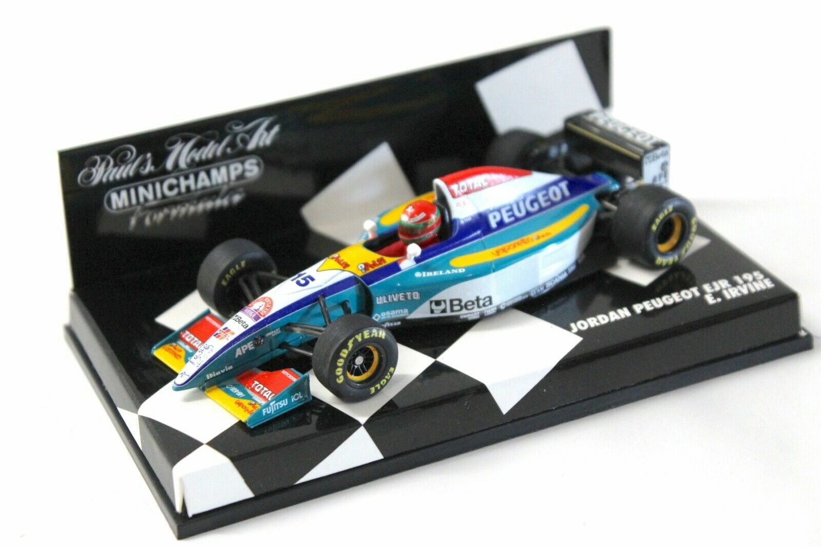 JORDAN PEUGEOT EJR 195 miniature F1 de collection en métal injecté
