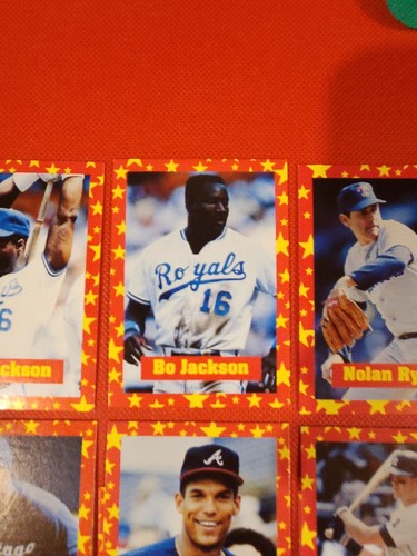 LOT DE 9 CARTES PUZZLE rouge/jaune Nolan Ryan, Bo Jackson, Frank Thomas, Dave Justice - Photo 4 sur 12