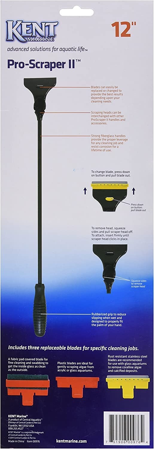 KENT MARINE PROSCRAPER II 12 INCH CLEANING TOOL for AQUARIUMS & FISH TANKS eBay