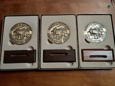 Pratt & Whitney Rentschler Circle medallion w/ wood stand and original box