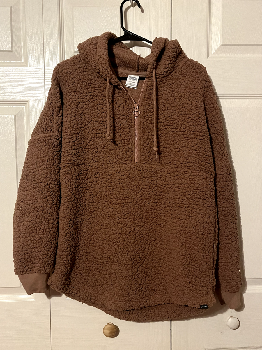 Sherpa Hoodie American Eagle Fluffy Hoodie Brown Sherpa Ae Sherpa