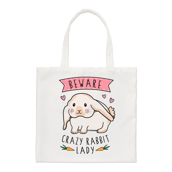 Beware VerrüCkt Hase Damen Regular Tragetasche Lustig Shopper Schulter Tier-image