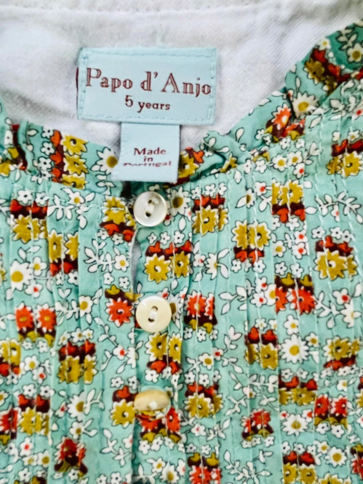 Vestido PAPO D' ANJO NIÑAS Floral Manga Larga TALLA: 5 USADO EN EXCELENTE ESTADO Envío Gratuito Foto 3 de 4