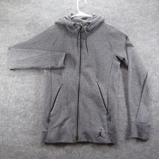 Jordan Jacket Mens Small Dark Gray Full Zip Hooded Logo Fleece Gym Workout
