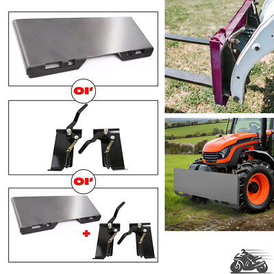 1/2'' Skid Steer Quick Tach Attachment Mount Plate / Conversion Adapter Latch Box