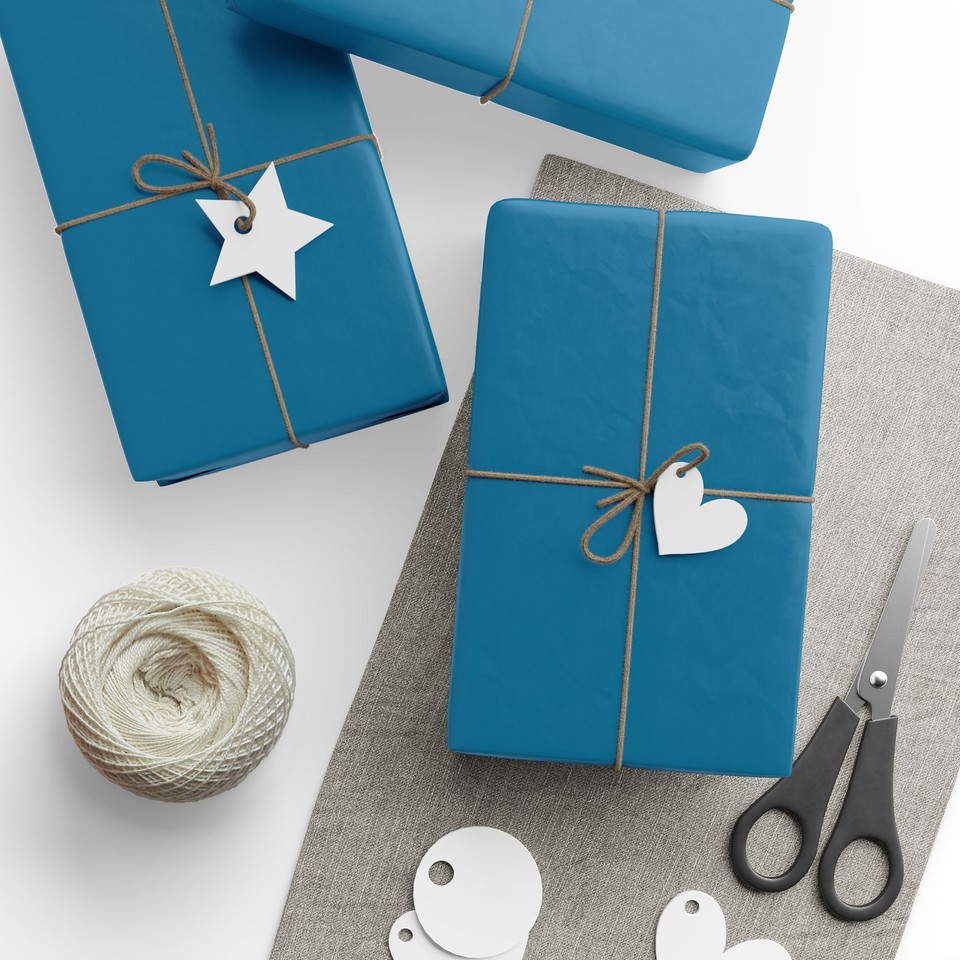 Elegant Blue Wrapping Paper, Eco-Friendly Gift Wrap, Birthday, Wedding ...