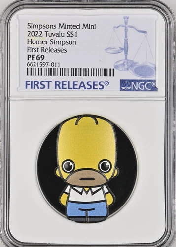 2022 Tuvalu Homer Simpson MINI  NGC MS 69 FR 1oz Silver Coin pop 4